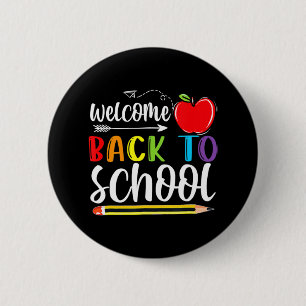 Badge Rond 5 Cm Bienvenue À L'École Premier Jour De L'École Enseig