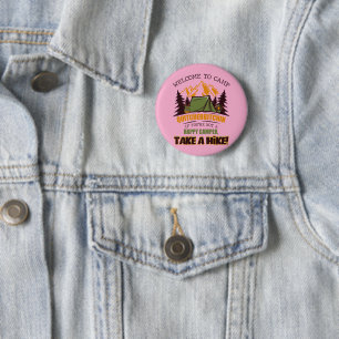 Badge Rond 5 Cm Bienvenue au camp Quitcherbitchin Happy Camper