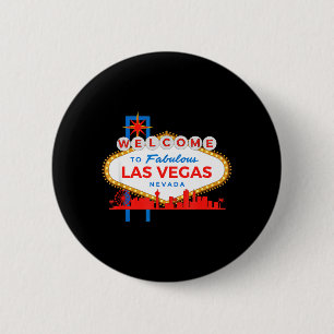 Badge Rond 5 Cm Bienvenue au panneau iconique de Las Vegas Nevada 