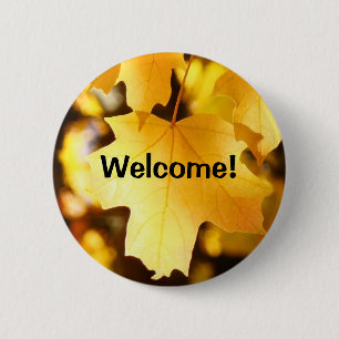 Badge Rond 5 Cm Bienvenue! boutons Événements d'automne Accueil Sp