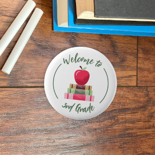 Badge Rond 5 Cm Bienvenue dans le bouton rond des livres Apple de 