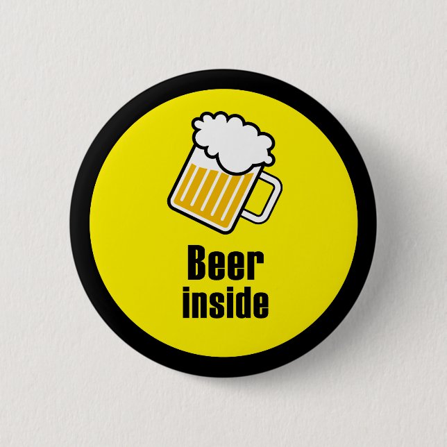 Badge Rond 5 Cm Bière à l'intérieur (Devant)