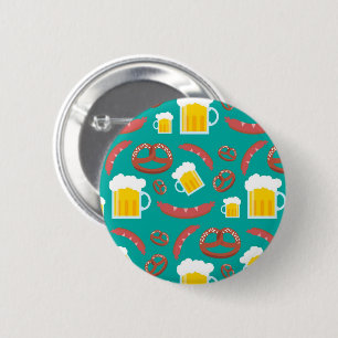 Badge Rond 5 Cm Bière Cute Et Saucisson Octoberfest Motif