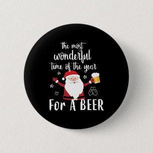 Badge Rond 5 Cm Bière de Noël