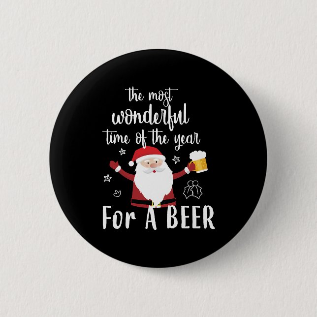 Badge Rond 5 Cm Bière de Noël (Devant)