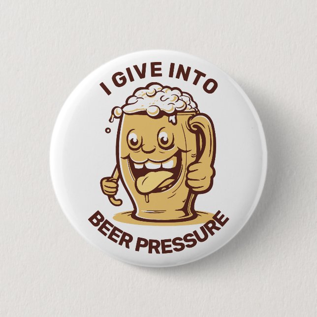 Badge Rond 5 Cm Bière de texte personnalisé amusante (Devant)