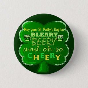 Badge Rond 5 Cm Bière drôle du jour de Patrick de saint