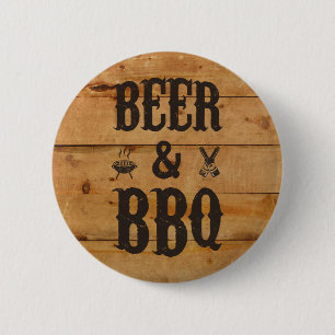 Badge Rond 5 Cm Bière et BBQ