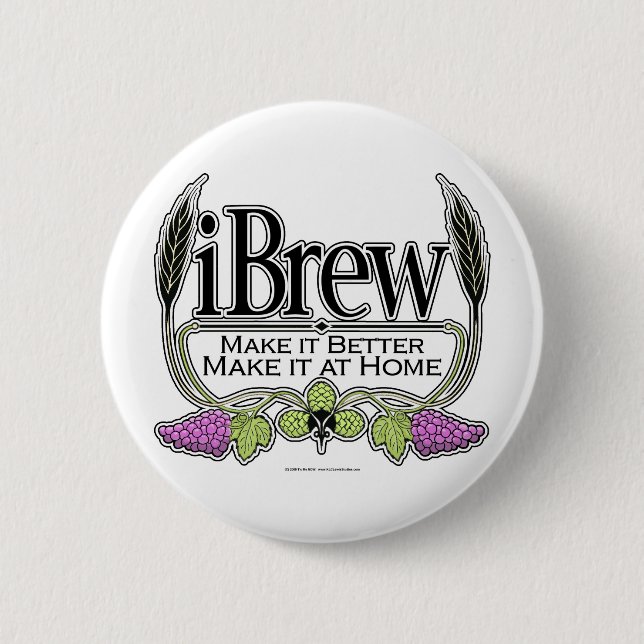 Badge Rond 5 Cm bière et vin d'iBrew (Devant)