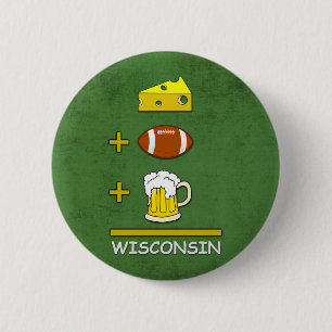 Badge Rond 5 Cm Bière le Wisconsin du football de fromage drôle