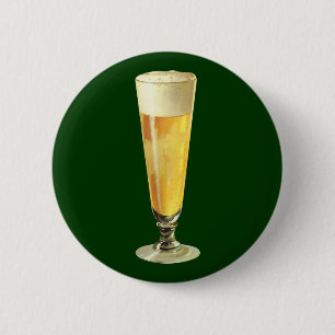 Badge Rond 5 Cm Bière pression vintage haute et glacée, boisson al