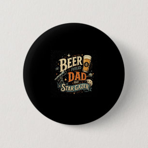 Badge Rond 5 Cm Bières pour papa regardant les étoiles pour la fêt