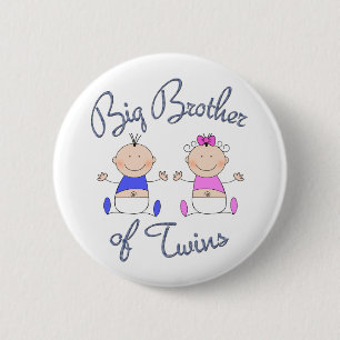 Badge Rond 5 Cm Big Brother des jumeaux