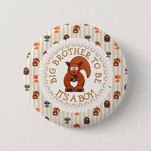 Badge Rond 5 Cm Big Brother être Button Woodland thème Aninmal