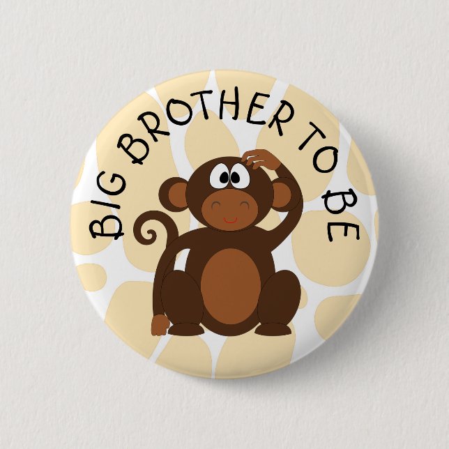 Badge Rond 5 Cm Big Brother sera Zebra Baby shower bouton (Devant)