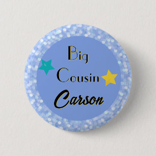 Badge Rond 5 Cm Big Cousin avec étoiles Personnalisé Classic Round