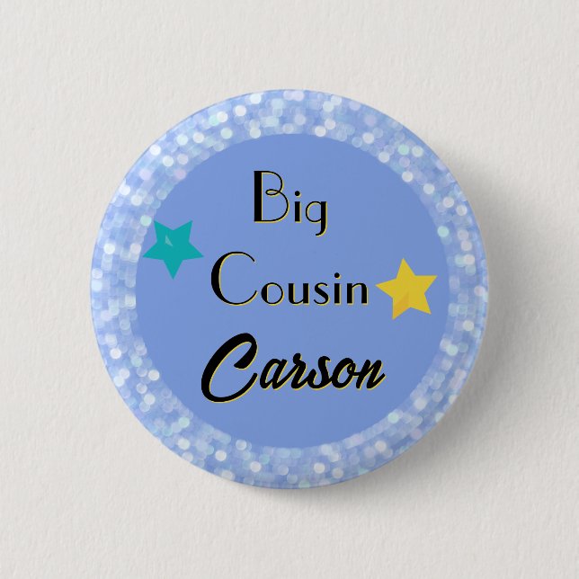 Badge Rond 5 Cm Big Cousin avec étoiles Personnalisé Classic Round (Devant)