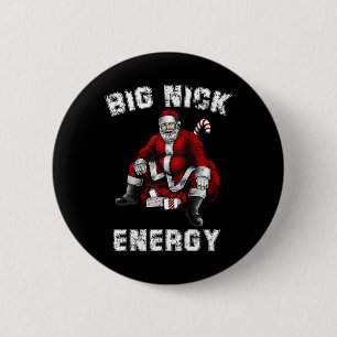 Badge Rond 5 Cm Big Nick Energy Fun Père Noël Noël