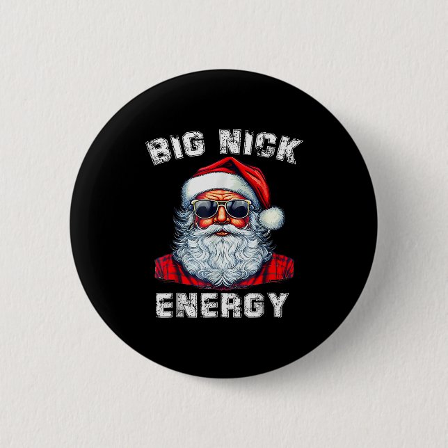 Badge Rond 5 Cm Big Nick Energy Funny Santa Christmas  (Devant)