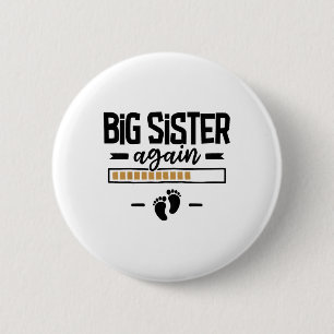 Badge Rond 5 Cm Big Sister Again - 3e Faire-part de grossesse de b