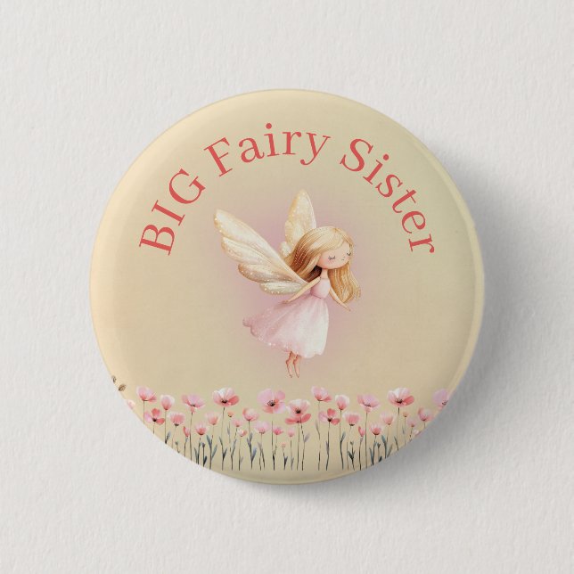 Badge Rond 5 Cm Big Sister Birthday Fairy (Devant)