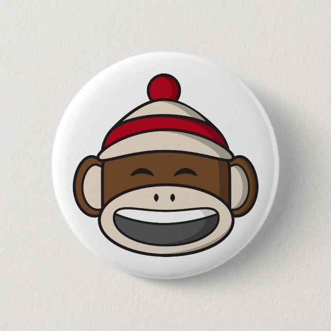 Badge Rond 5 Cm Big Smile Singe Emoji (Devant)