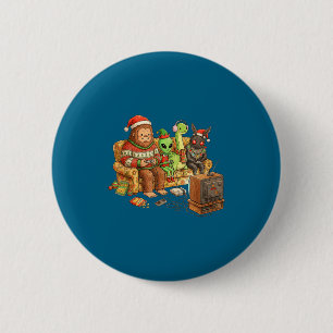 Badge Rond 5 Cm Bigfoot Alien Nessie Mothman Jeux Rétro Noël