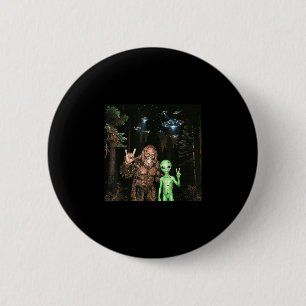 Badge Rond 5 Cm Bigfoot alien ufo selfie drôle sasquatch mème homm