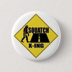 Badge Rond 5 Cm Bigfoot/bouton de signe croisement de Sasquatch