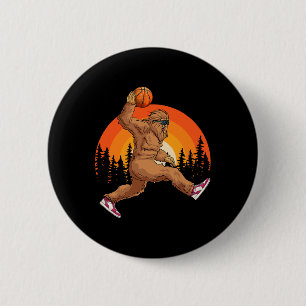 Badge Rond 5 Cm Bigfoot Crâne Vintage Rétro Ller Sasquatch Grand P