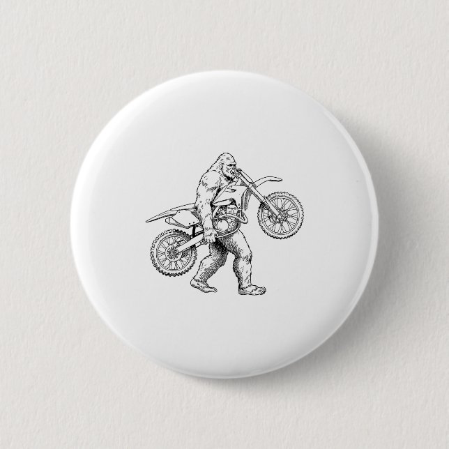 Badge Rond 5 Cm Bigfoot Dirt Bike Sasquatch Biker  (Devant)