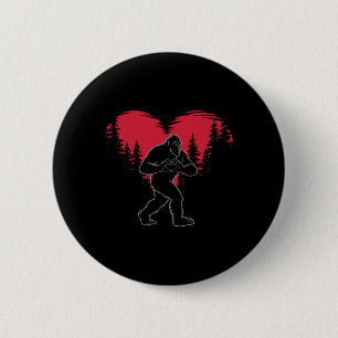 Badge Rond 5 Cm Bigfoot drôle en amour cœur Bonne Saint-Valentin