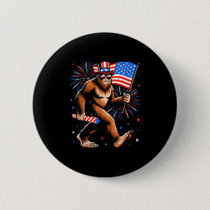 Badge Rond 5 Cm Bigfoot Firework Drapeau américain 4 juillet