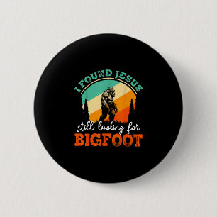 Badge Rond 5 Cm Bigfoot Jésus drôle crossover à la recherche de sa