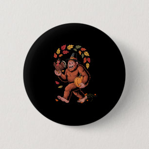 Badge Rond 5 Cm Bigfoot Pèlerin Dinde Pomme de terre Jour de l'Act