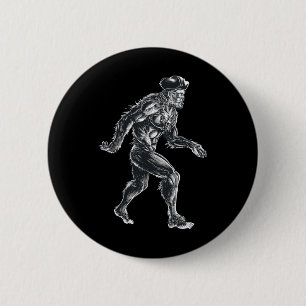 Badge Rond 5 Cm Bigfoot Pirate - Sasquatch Big Foot - Éffrayant Po