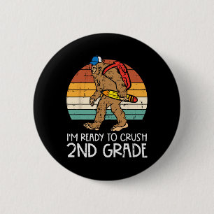 Badge Rond 5 Cm Bigfoot Sasquatch Écrase 2e année Deuxième Premier