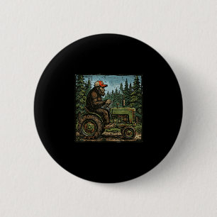 Badge Rond 5 Cm Bigfoot sasquatch tracteur drôle ferme agriculteur