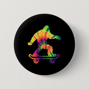 Badge Rond 5 Cm Bigfoot Tie Dye Hippie Skateurs Sasquatch Ska