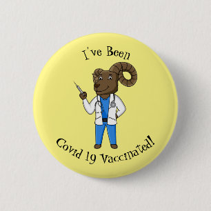 Badge Rond 5 Cm Bighorn sheep doctor cartoon illustration