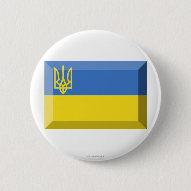 Badge Rond 5 Cm Bijou traditionnel de drapeau de l'Ukraine (Devant)