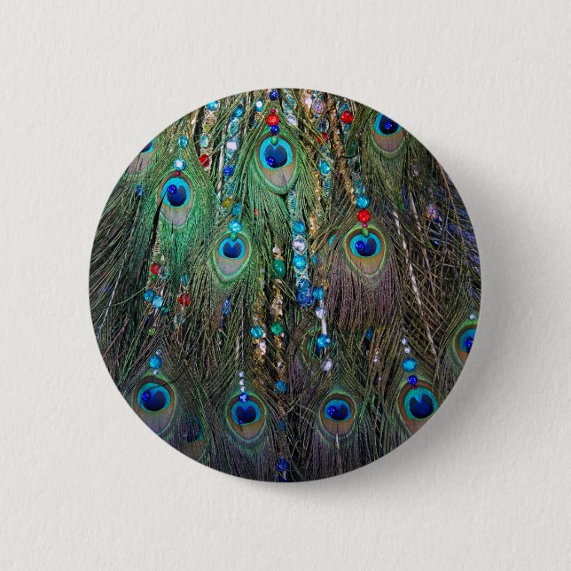 Badge Rond 5 Cm Bijoux Peacock (Devant)