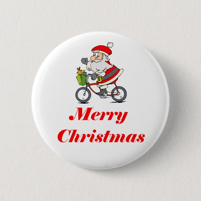 Badge Rond 5 Cm BikeChick Père Noël (Devant)