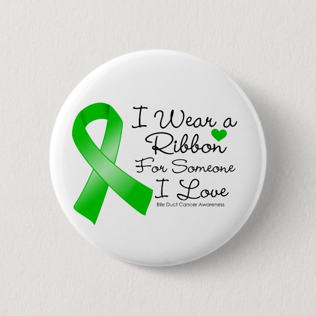 Badge Rond 5 Cm Bile Duct Cancer Ruban Quelqu'un que j'aime (Devant)