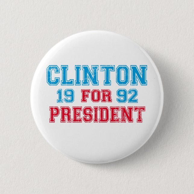 Badge Rond 5 Cm Bill Clinton 1992 (Devant)