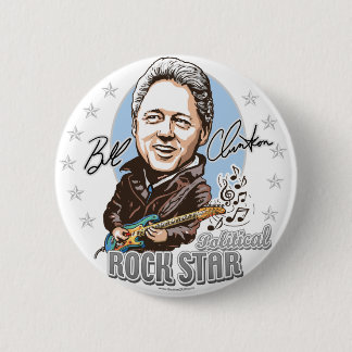 Badge Rond 5 Cm Bill Clinton Rockstar politique ! Bouton