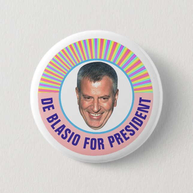 Badge Rond 5 Cm Bill de Blasio pour le président 2020 (Devant)