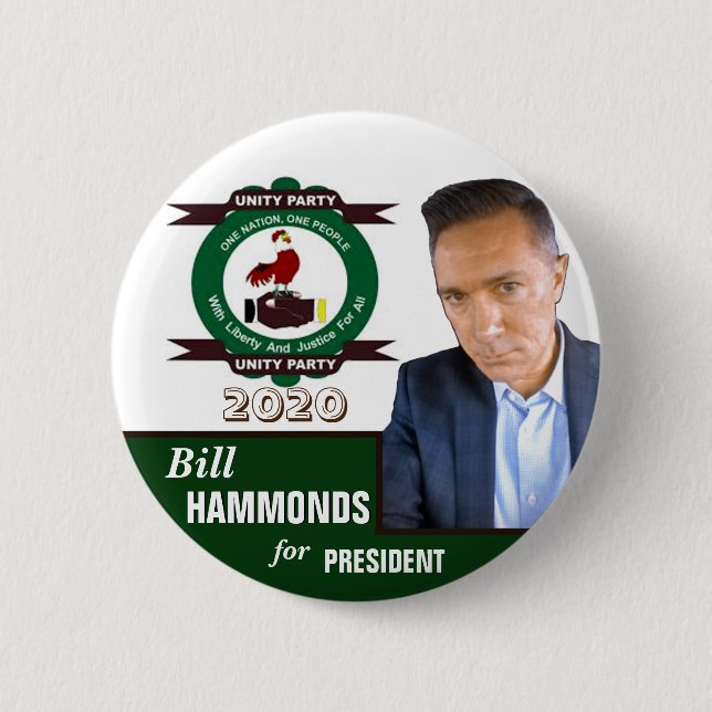 Badge Rond 5 Cm Bill Hammonds pour le président 2020 (Devant)