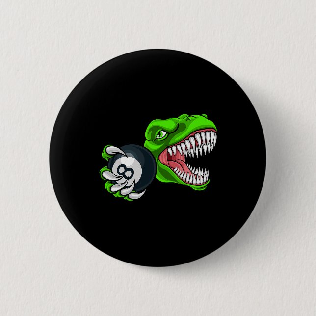 Badge Rond 5 Cm Billard amusant T-rex Art Billard Jouer Piscine P (Devant)