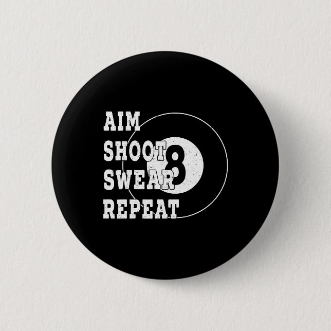 Badge Rond 5 Cm Billard Billard 8 Huit Ball Retro Snooker Table (Devant)